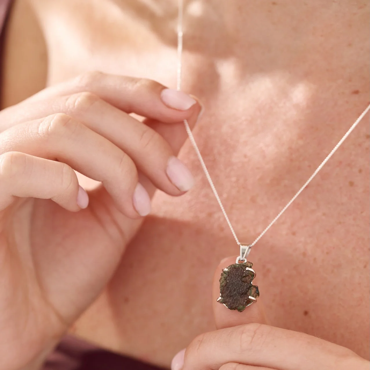 Moldavite Necklace Sterling Silver | TRANSFORMATIVE TEKTITE - Image 3