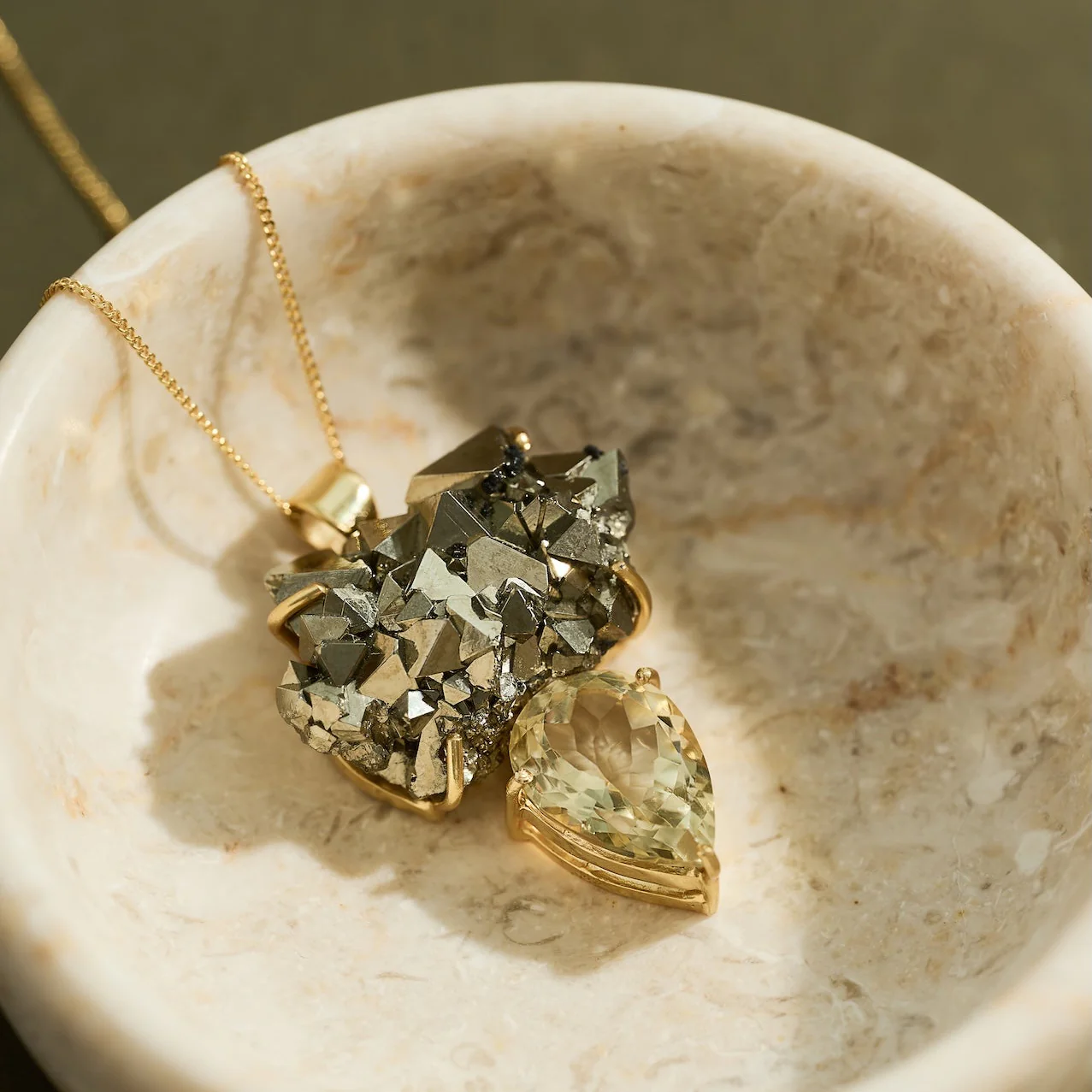 The 'Abundance Duo' Pyrite & Citrine Gold Necklace | Wealth | Success | Prosperity - Image 3