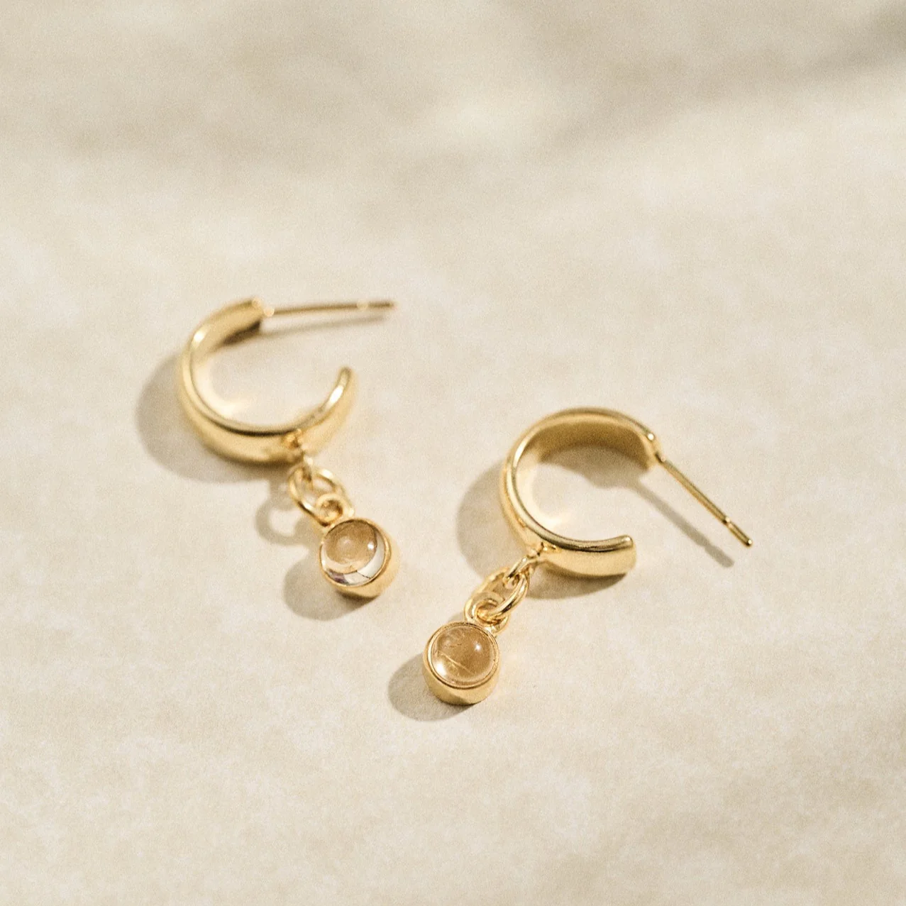 The 'Sunburst' Gold Citrine Hoops - Image 3