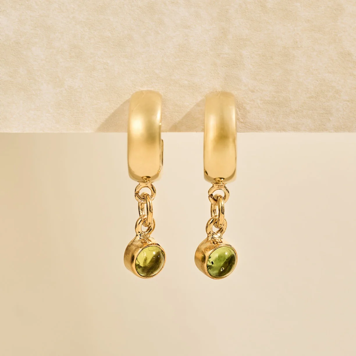 The 'Sunburst' Gold Peridot Hoops - Image 3