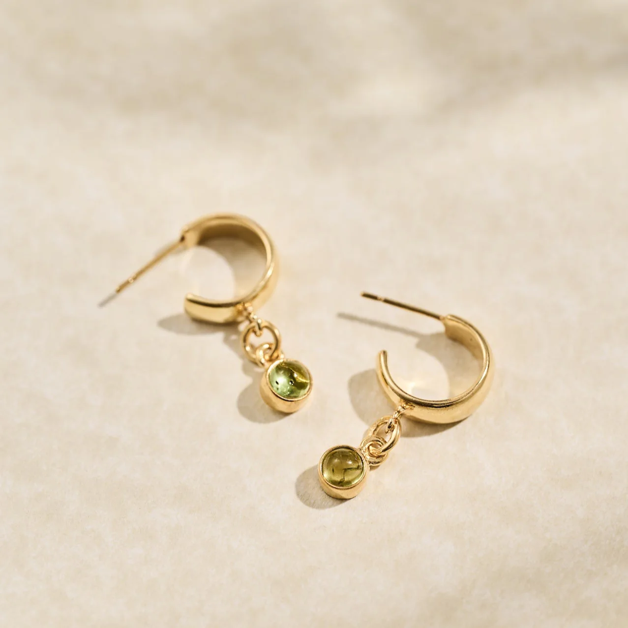The 'Sunburst' Gold Peridot Hoops - Image 4