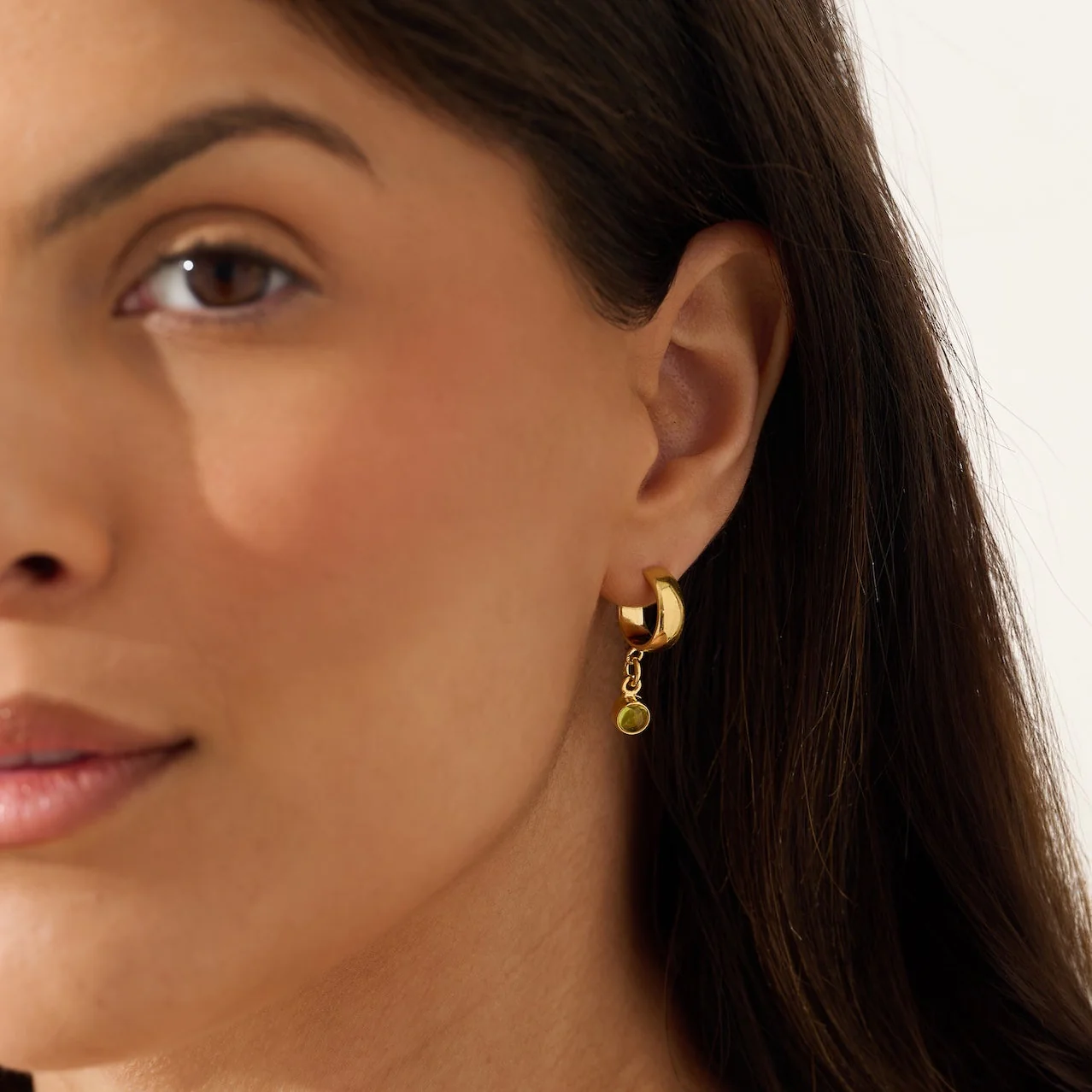 The 'Sunburst' Gold Peridot Hoops - Image 5