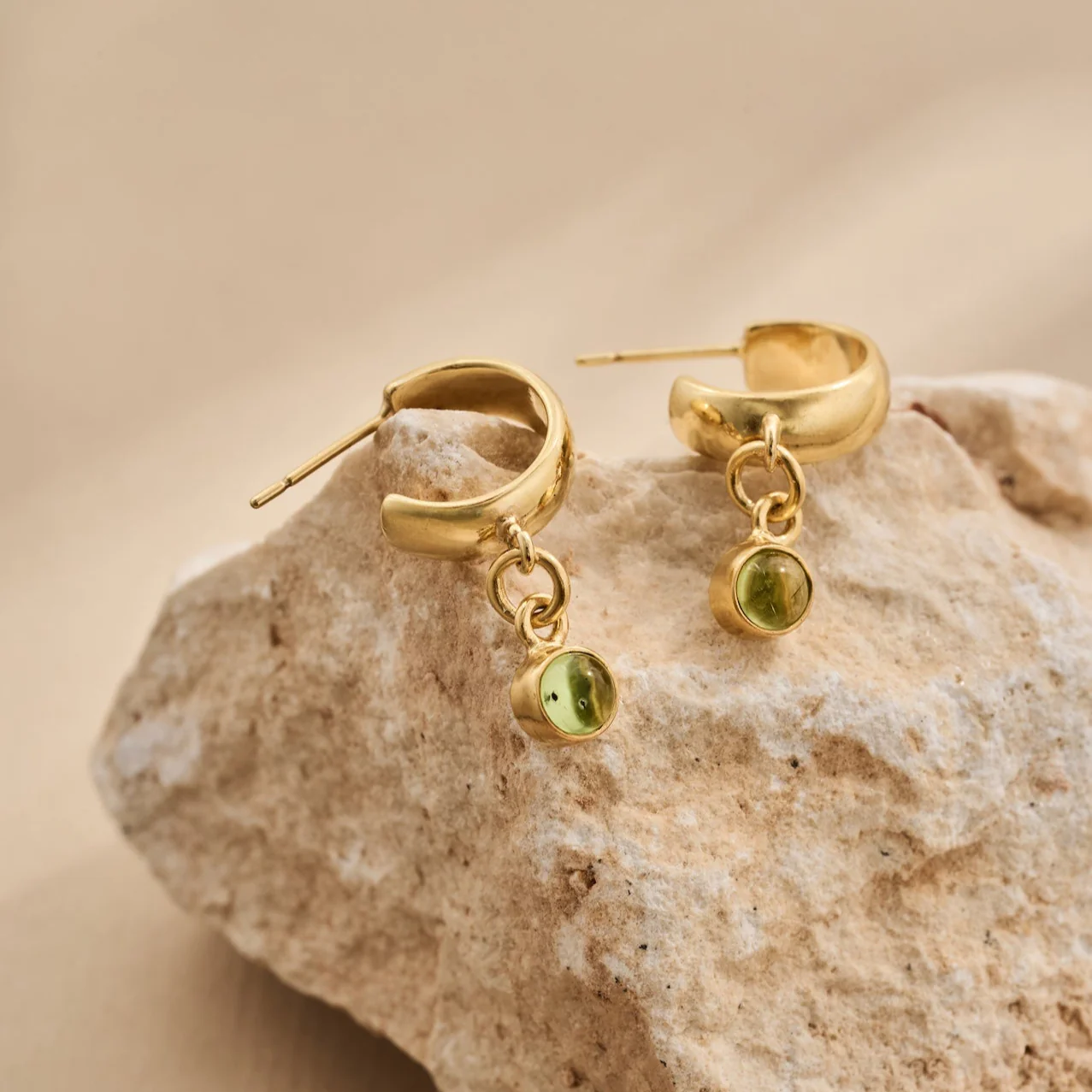 The 'Sunburst' Gold Peridot Hoops - Image 6