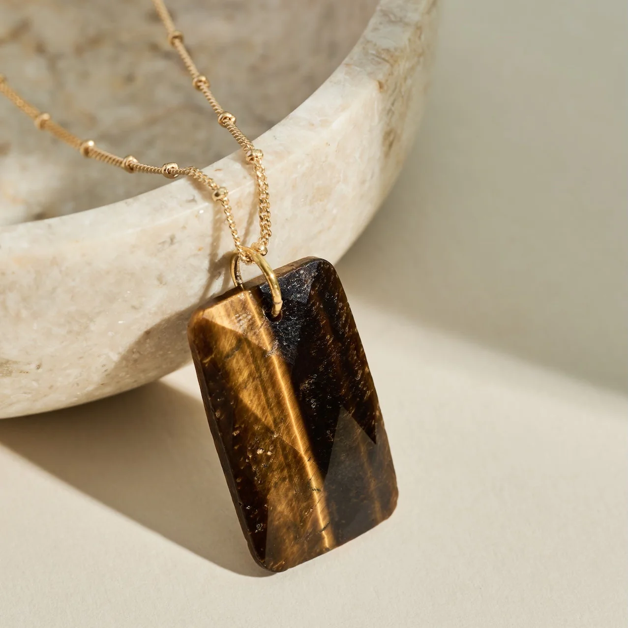 The 'Thea' Tigers Eye Gold Necklace | Bravery | Confidence | Grounding - Image 4